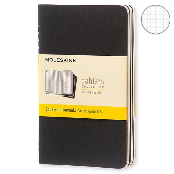 Блокнот кишеньковий Moleskine Cahier Клітина чорний QP312