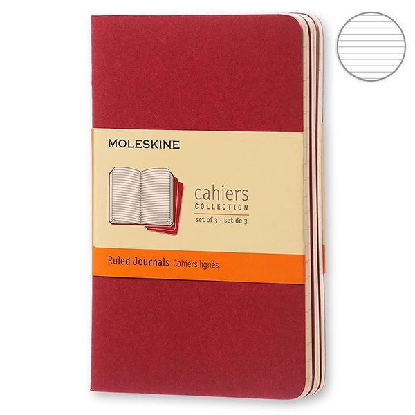 Блокнот кишеньковий Moleskine Cahier лінійка бордо CH111 Блокнот кишеньковий Moleskine Cahier лінійка бордо CH111
