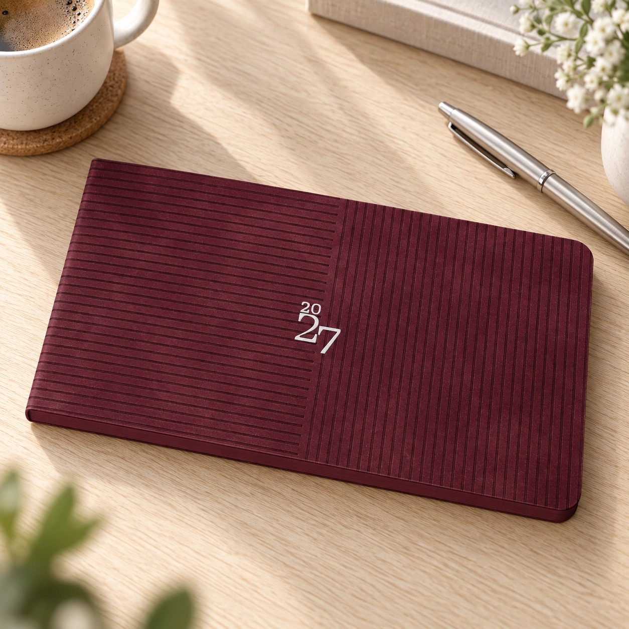 Щотижневик 10х17 см Leo Planner датований 2027 Clarity  м`який винний 128 ст 252787