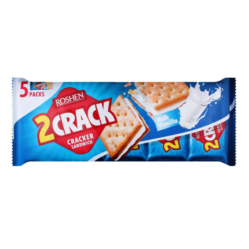Крекер 2 CRACK з молочно-ванильною начинкою ККФ 235г 14шт