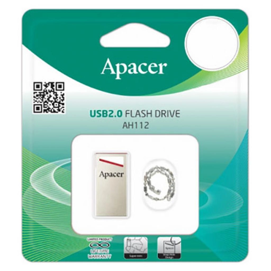 USB флеш накопичувач Apacer 64GB AH112 Red USB 2.0 (AP64GAH112R-1)