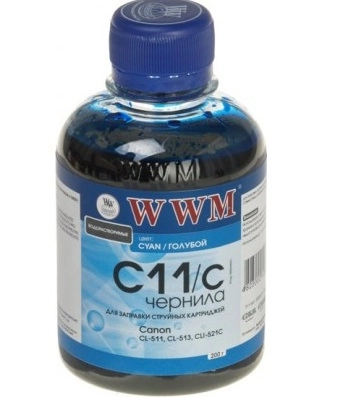 Чорнило WWM CANON CL-521C 200мл WWM C11C блакитний