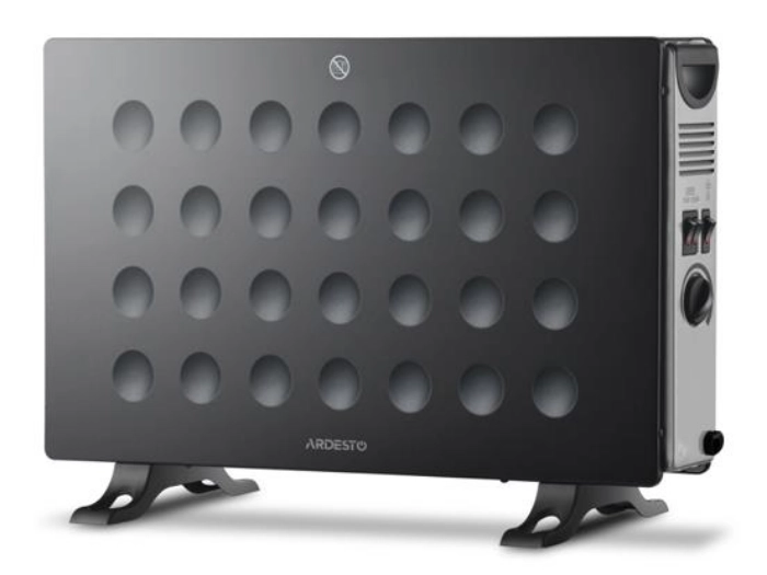 Конвектор ARDESTO CHH-2000MBF 20м2, 2000Вт, вбуд-ний вентилятор, мех. кер-ння, відкритий нагрів. елементт, чорний
