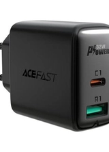Мережевий зарядний пристрій ACEFAST A5 PD32W(USB-C+USB-A) dual port charger Black