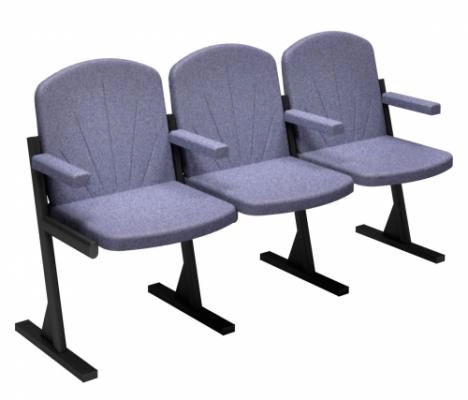 Крісло для актового залу мяке (3 місне) 1620х545х880 мм (тканина) 50129