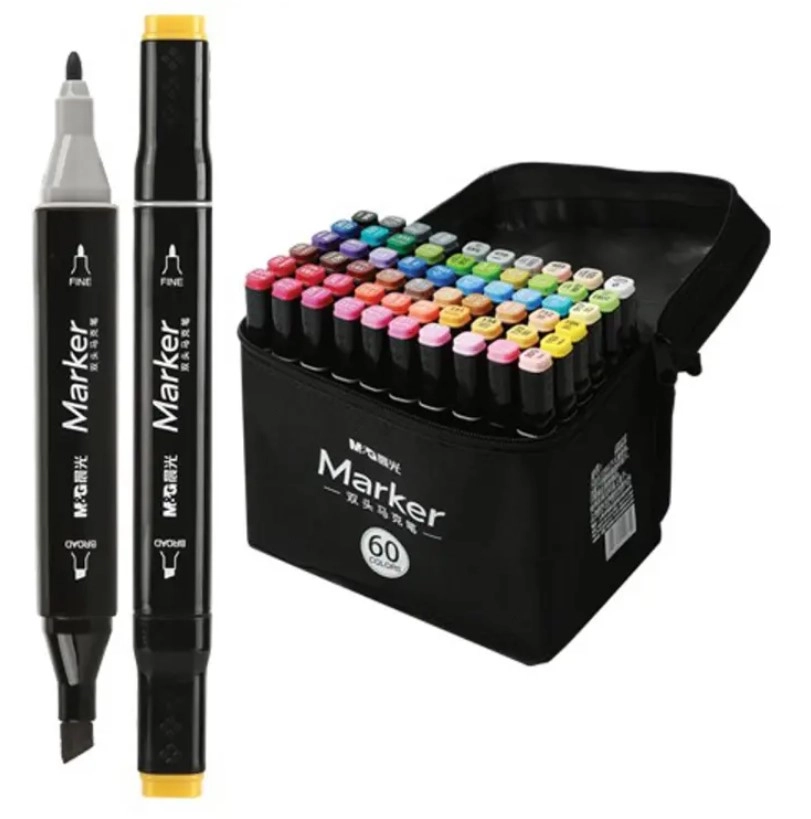 Набір скетч маркерів M&G 60 кольорів в сумці APMV1415