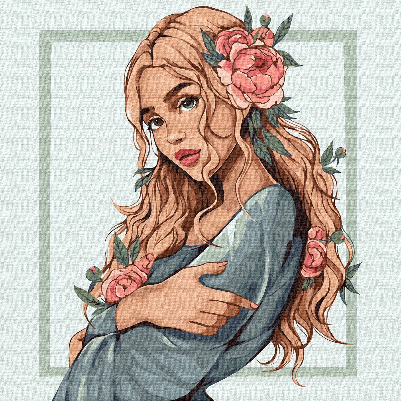 Набір для розпису по номерах Ідейка Квітка весни 40х40см KHO4895