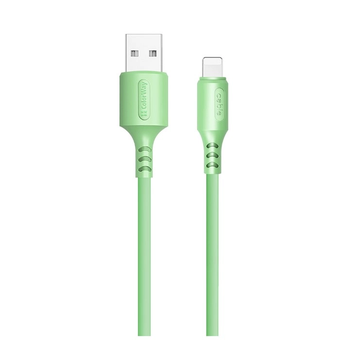 Кабель Colorway USB - Apple Lightning (soft silicone) 2.4А 1м зелений (CW-CBUL042-GR)