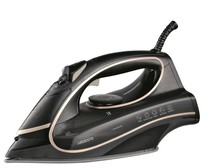 Праска ARDESTO IR-B2235, 2400Вт, 450мл, паровий удар-120гр, керам. підошва, чорно-золотий