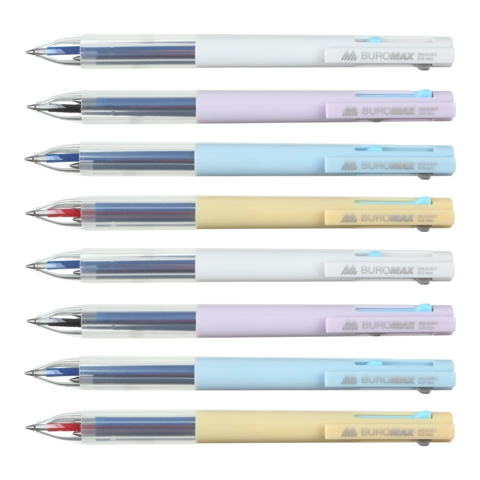 Ручка гелева автоматична 3 в 1 0,5мм синя чорна червона Buromax BM.8367