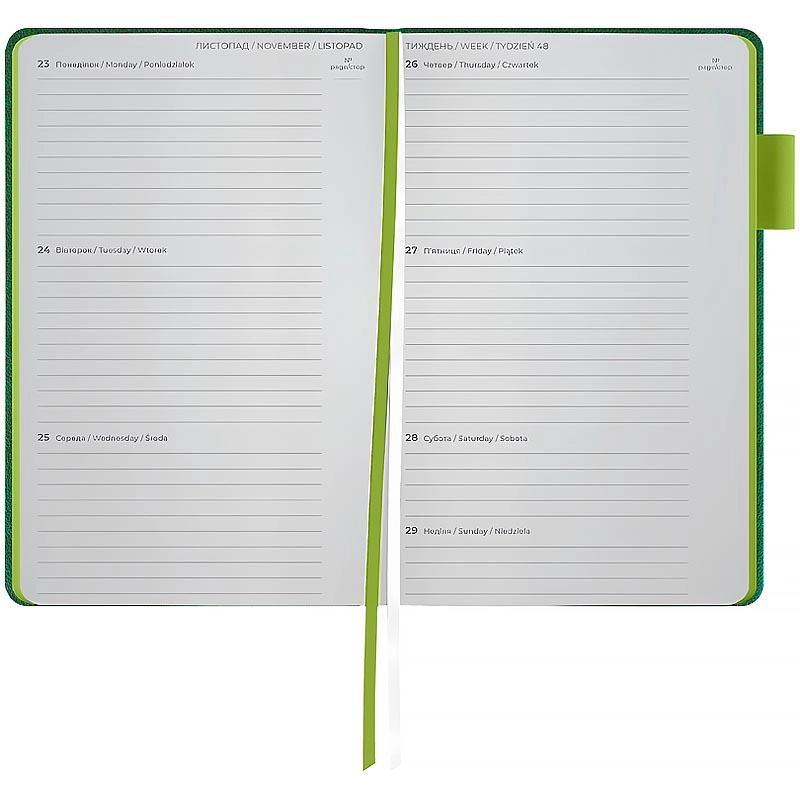 Щотижневик датований 2026 Axent  Partner Muse Soft 125х195 зелений 8527-26-2-A