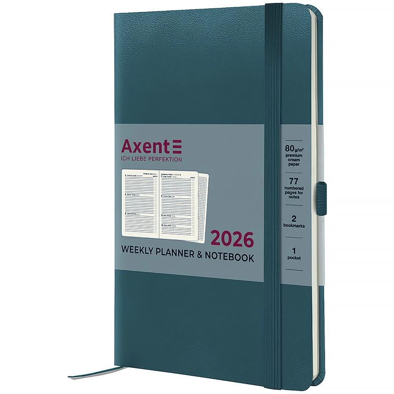 Щотижневик датований 2026 Axent  Partner Strong 125х195 лазурний 8505-26-63-A