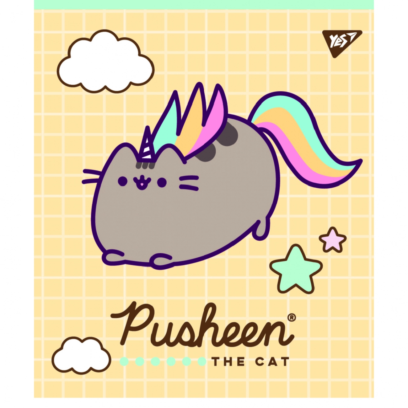 Зошит учнівський 18 аркушів лінія Yes Преміум Pusheen мат 766826