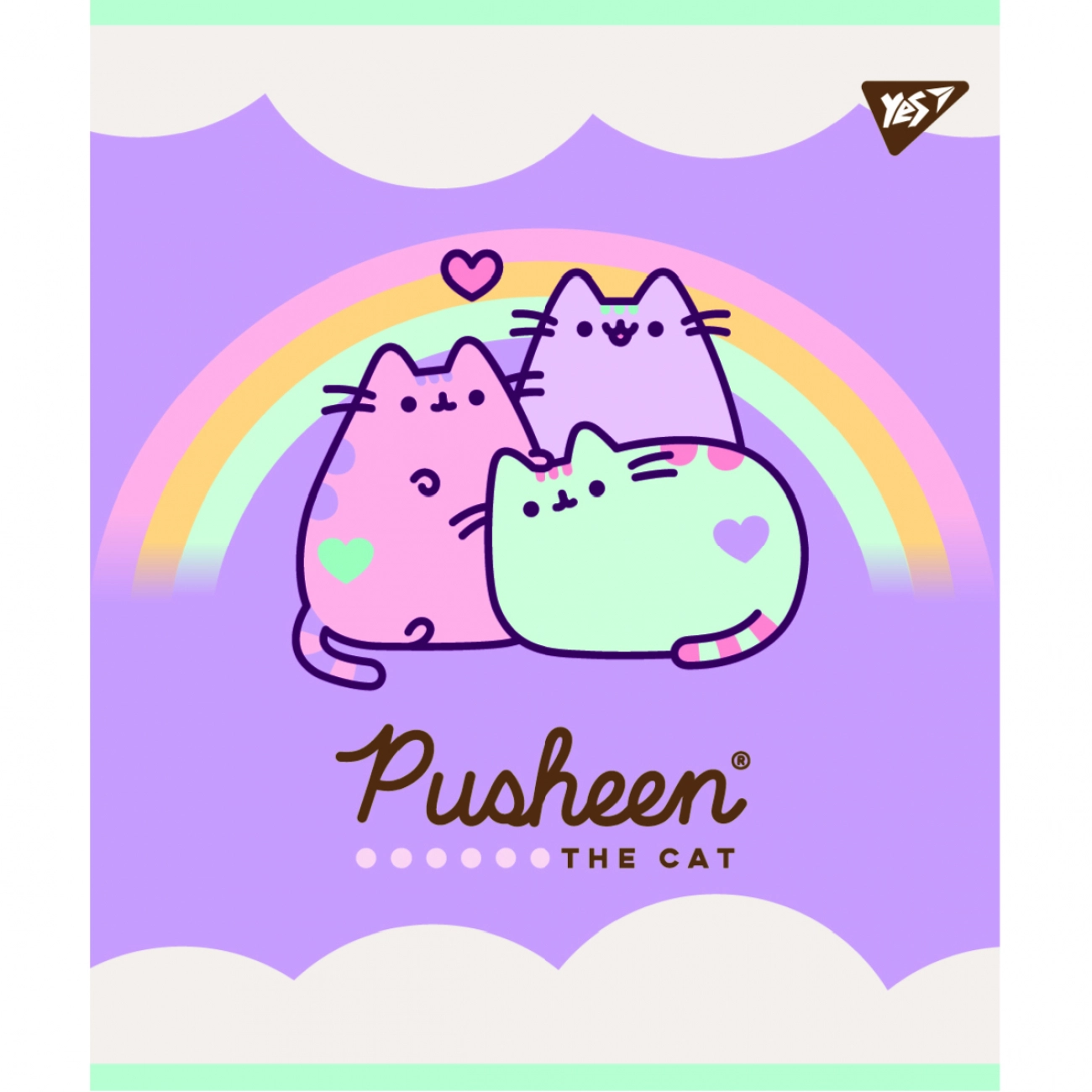 Зошит учнівський 18 аркушів лінія Yes Преміум Pusheen мат 766826
