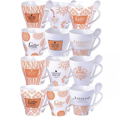 Чашка p ложкою 340мл Coffe House 24шт 2063
