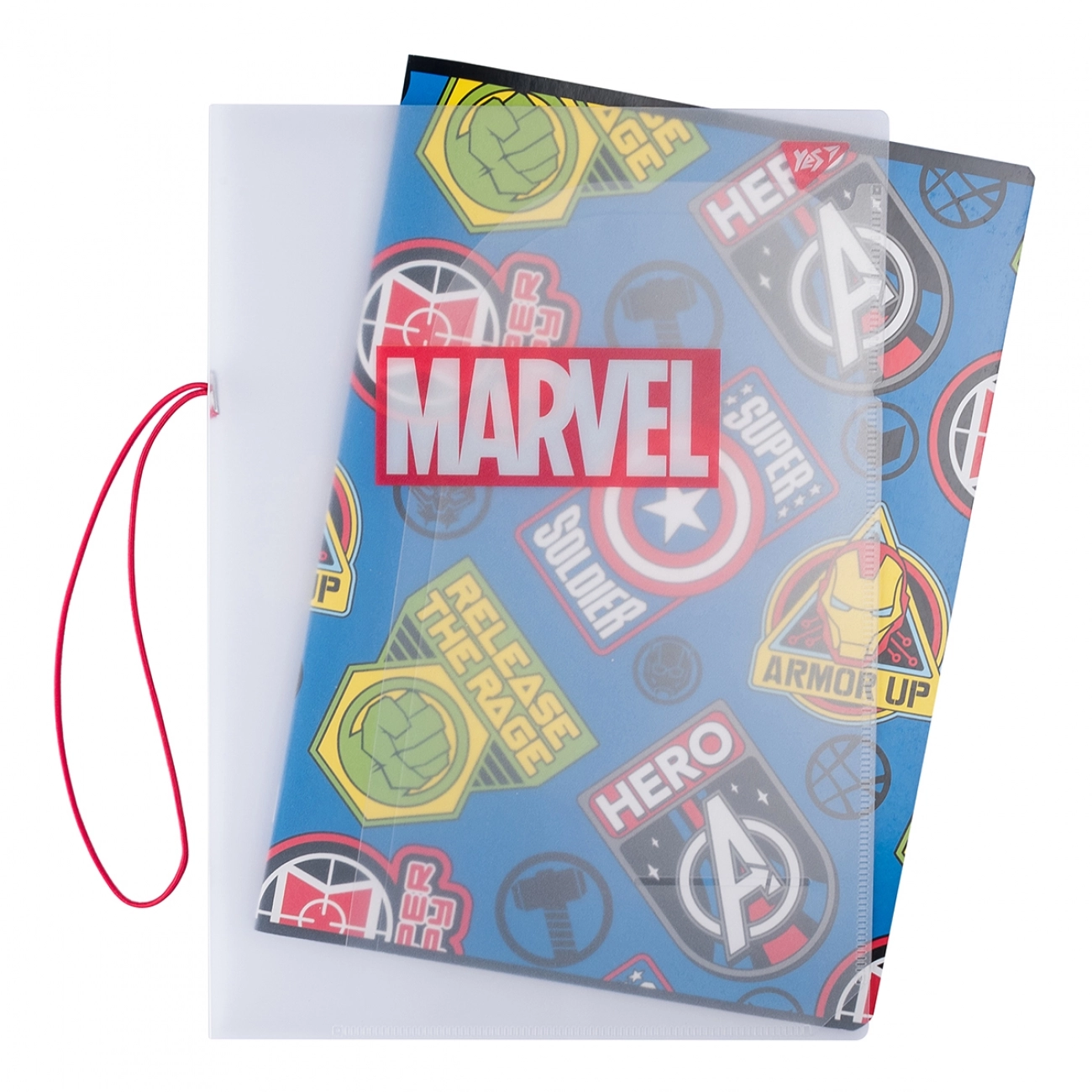 Блокнот А4 Yes 48 аркушів клітинка в пластиковій папці з малюнком Marvel Hero 764426