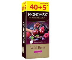 Чай пакетований чорний Ягоди чорниці Wild Berry Мономах 40х1.5г