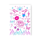 Тимчасове тату Tattooshka набір Pink mood голограма LB-184