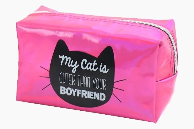 Косметичка Cosmo Shop My cat is cuter малинова — фото 2