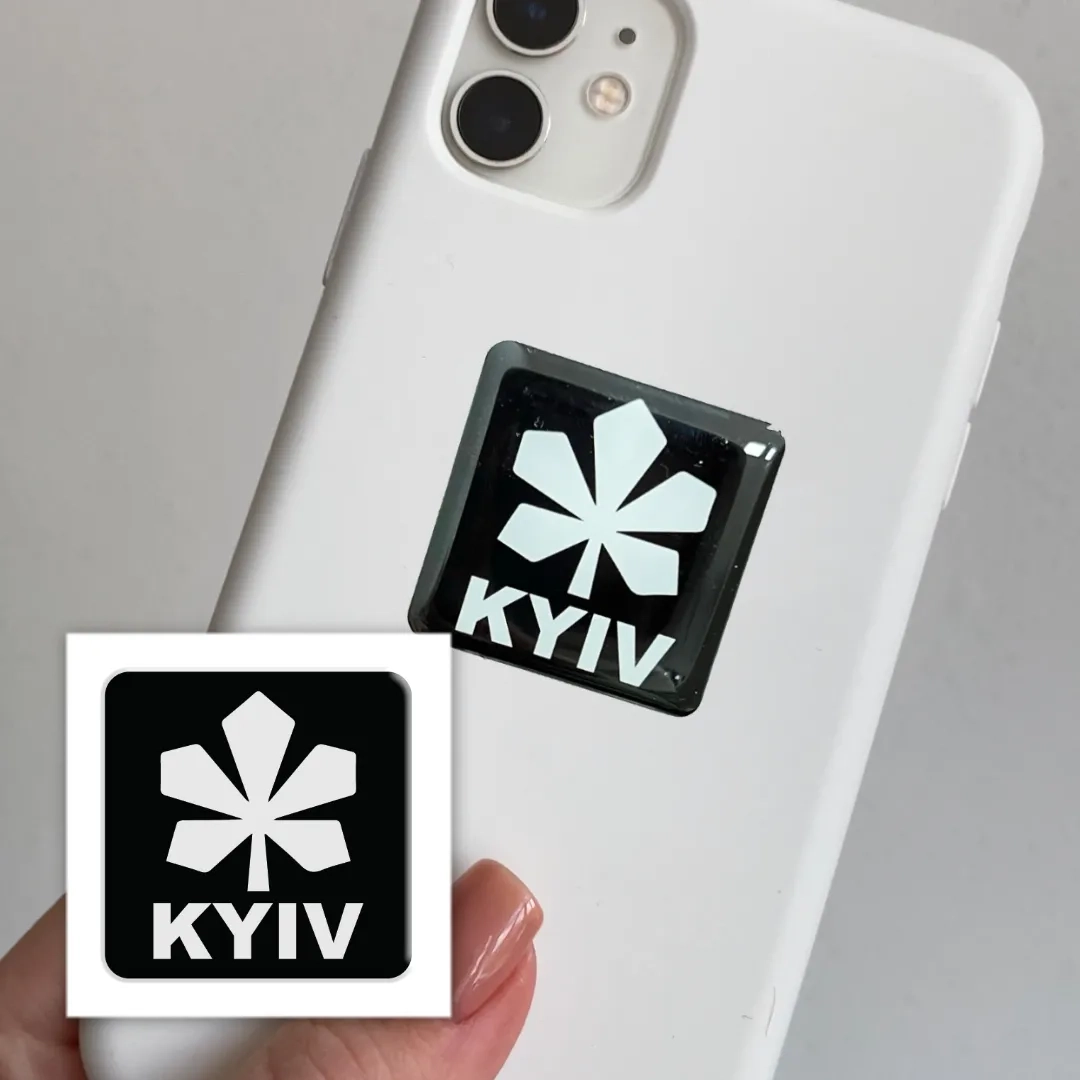 Наліпка 3D стікер KYIV whiteSX-124