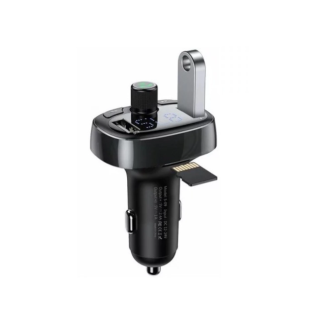 АЗП з FM-модулятором Baseus T typed Wireless MP3 Сharger  Black