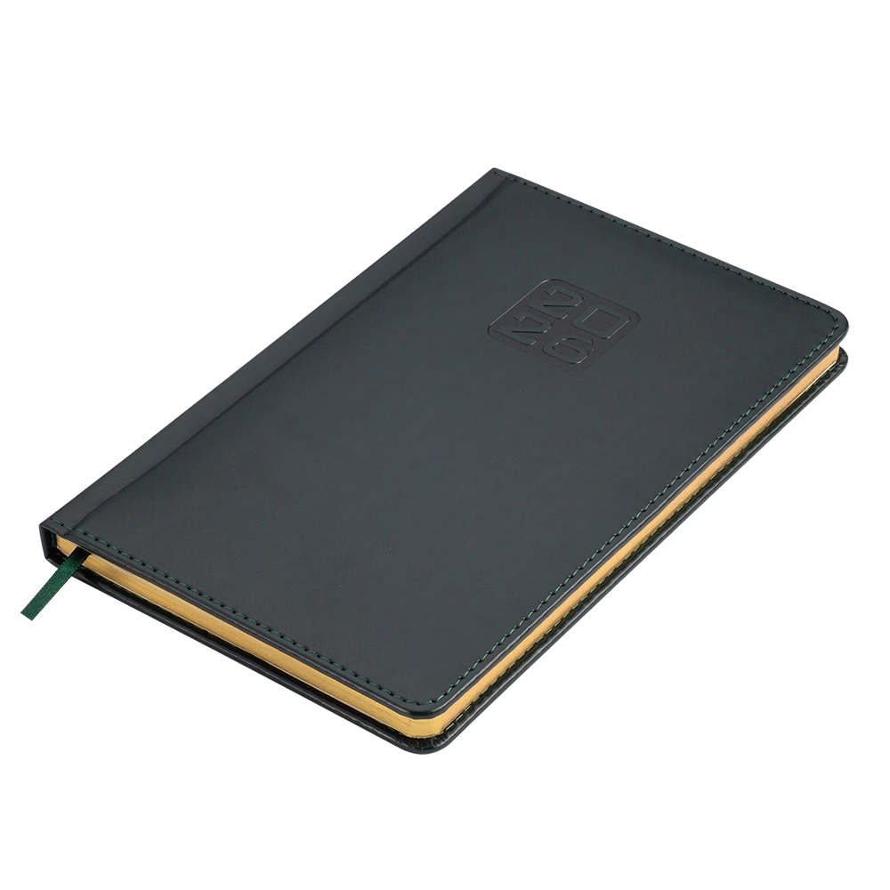 Щотижневик датований A5 2026 Buromax Bravo зелений BM.2706-04