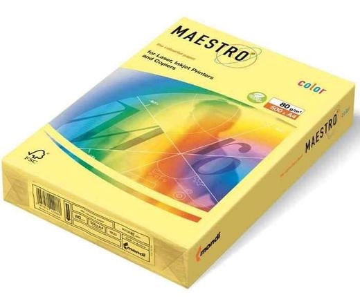 Папір кольоровий A4 160г/м Pastell 250арк YE23 Yellow жовтий Maestro Color