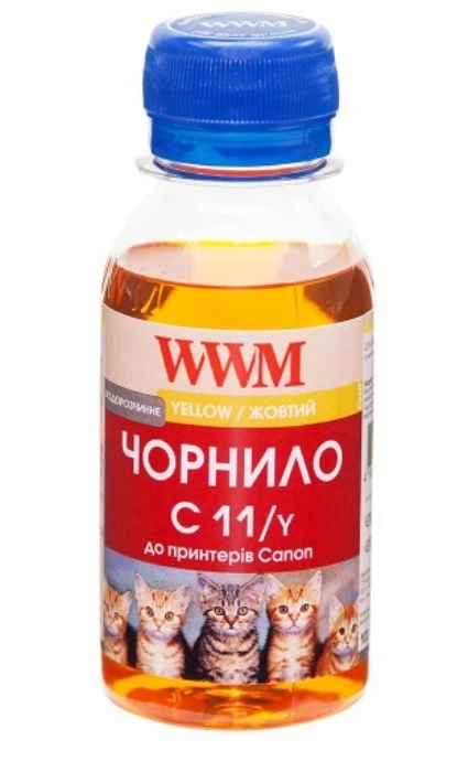 Чорнило WWM для Canon CL-511С/CL-513С/CLI-521Y 100г Yellow водорозчинне (C11/Y-2) Чорнило WWM для Canon CL-511С/CL-513С/CLI-521Y 100г Yellow водорозчинне (C11/Y-2)