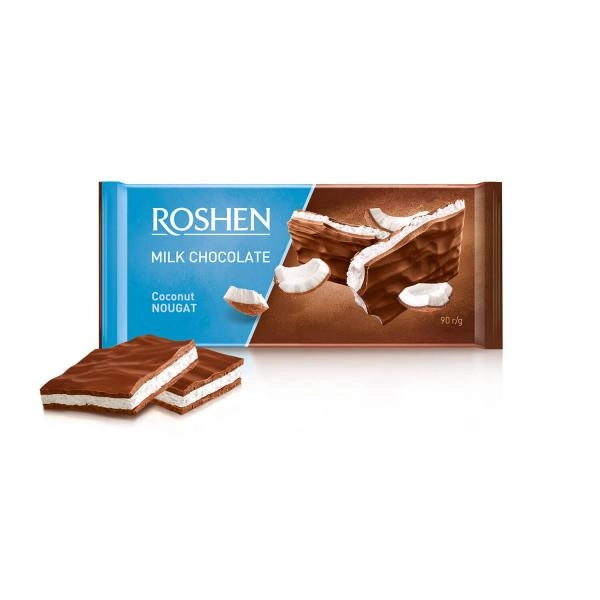 ШОКОЛАД Roshen молочний з кокосовою нугою 90г