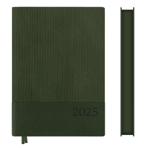 Щоденник датований А5 2025 Leo Planner Velvet темно-зелений 252521
