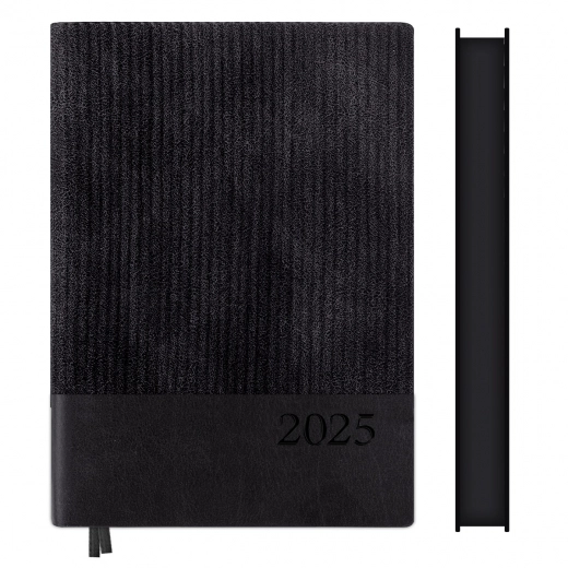 Щоденник датований А5 2025 Leo Planner Velvet чорний 252522