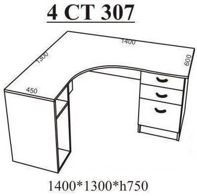 4СТ-307 стіл кутовий