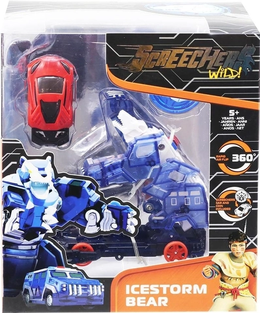 Машинка трансформер SCREECHERS WILD S4 L2 АЙССТОРМ БЕАР EU685203