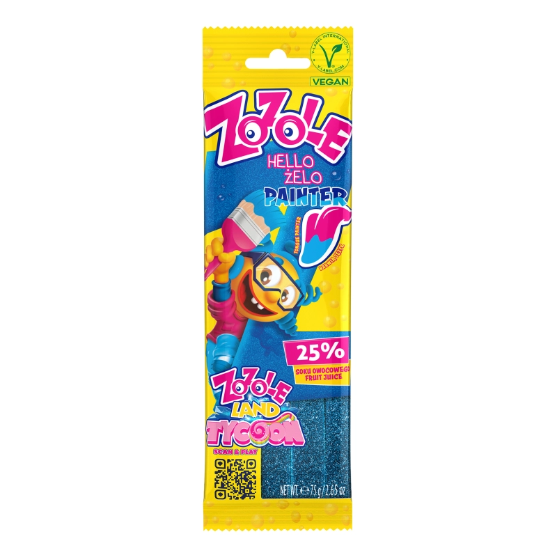 Цукерки желейні зі смаком малини Zozole Painter Blue 75г