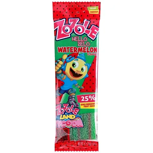 Цукерки желейні ТМ Zozole Watermelon зі см кавуна 75г/32шт 01539 Цукерки желейні ТМ Zozole Watermelon зі см кавуна 75г/32шт 01539