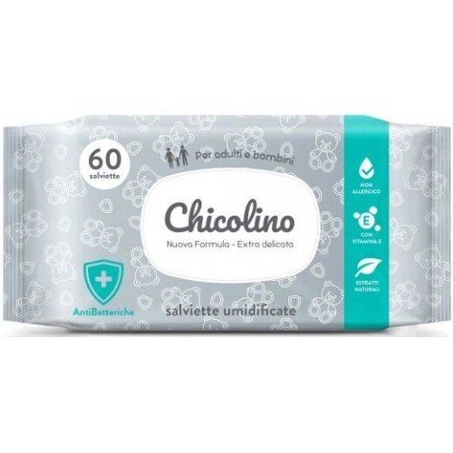 Chicolino Серветка волога для дорослих і дітей антибактеріальна 60шт.