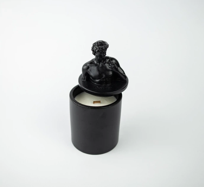 Свічка парфумована DAVID AGARWOOD BLACK 100% WOOD WAX 165g 35h NAC 1006BL — фото 2