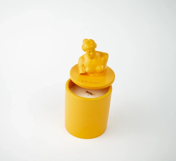 Свічка парфумована VENUS CHERRY BLOSSOM YELLOW 100% WOOD WAX 165g 35h NAC 1012Y — фото 2