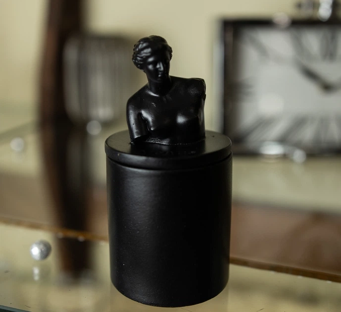 Свічка парфумована VENUS CHERRY BLOSSOM BLACK 100% WOOD WAX 165g 35h NAC 1016BL