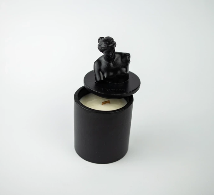 Свічка парфумована VENUS CHERRY BLOSSOM BLACK 100% WOOD WAX 165g 35h NAC 1016BL — фото 2