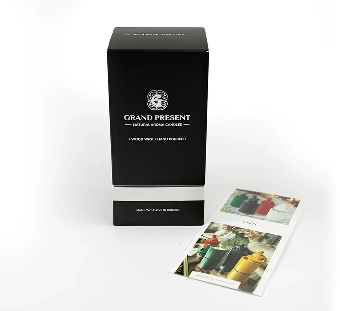 Свічка парфумована APOLLO BURLEY VANILLA BLACK 100% WOOD WAX 165g 35h NAC 1026BL