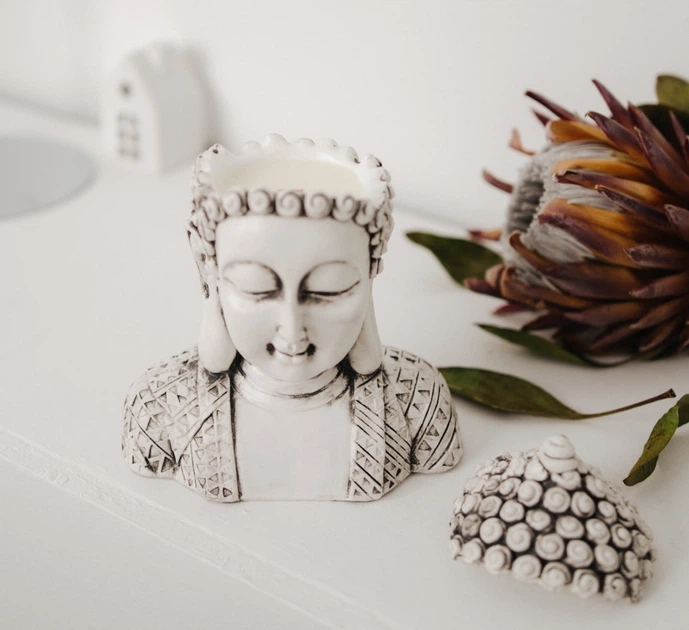 Свічка парфумована BUDDHA SANDAL GRAY 100% WOOD WAX 140g 30h NAC 1061