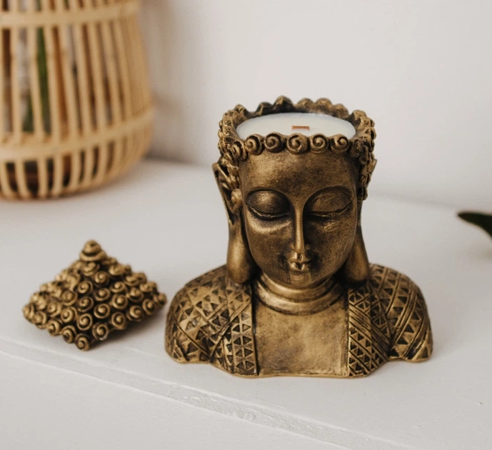 Свічка парфумована BUDDHA SANDAL BRONZE 100% WOOD WAX 140g 30h NAC 1062