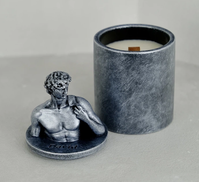 Свічка парфумована DAVID AGARWOOD SILVER 100% WOOD WAX 165g 35h NAC 1109