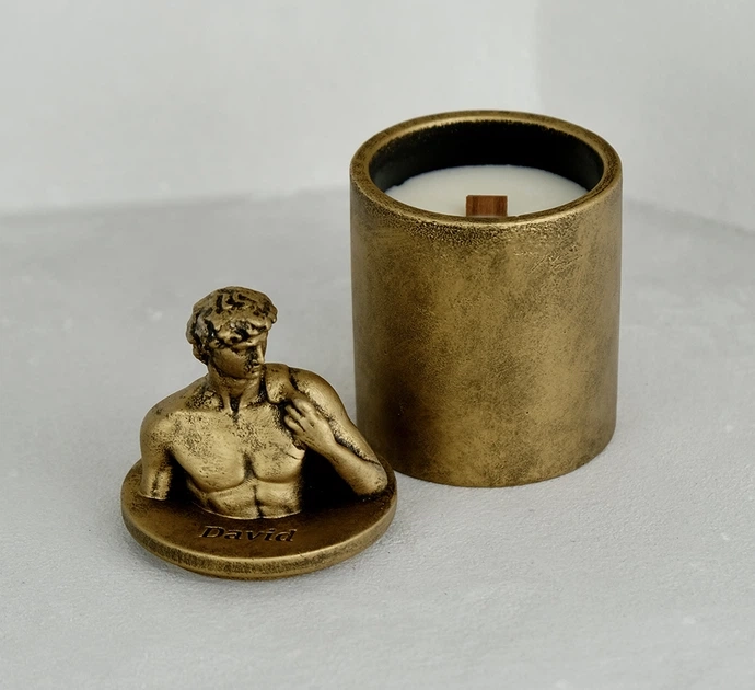 Свічка парфумована DAVID AGARWOOD BRONZE 100% WOOD WAX 165g 35h NAC 1110