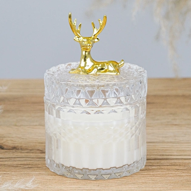 Свічка парфумована Оксамитовий мускус і пачулі 100% соєвий віск 200g 42h NOS1120