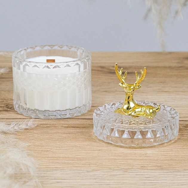 Свічка парфумована Оксамитовий мускус і пачулі 100% соєвий віск 200g 42h NOS1120