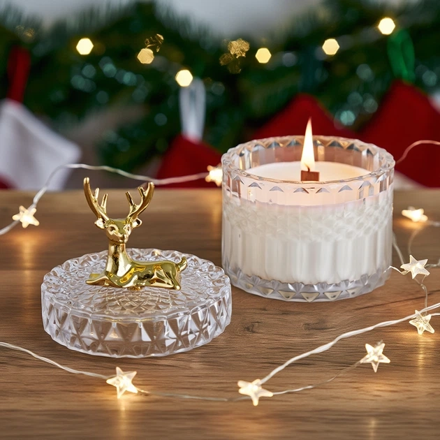 Свічка парфумована Морозна свіжість 100% соєвий віск 200g 42h - зимовий затишок NOS1124