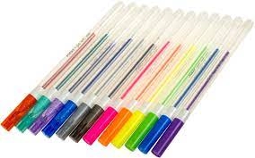 Набір гелевих ручок 12 неонових кольорів та з блискітками MAXI MX11988