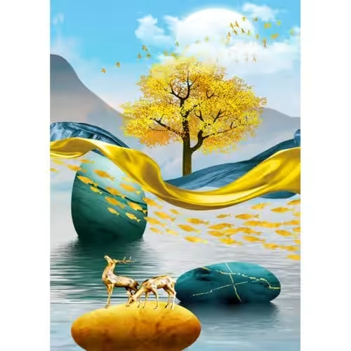 Алмазна мозаїка Золота антилопа Strateg 30х40 см JSDF82153